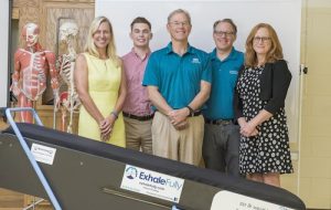 The COPD research team includes, from left to right, Justine Reel, David Giordano, Robert Boyce, Jared Kerr and Susan Sinclair. PHOTO BY: BRADLEY PEARCE/UNCW