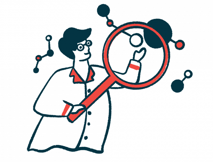 MUC5AC protein may drive abnormally thick and sticky mucus/COPD News Today/scientist with giant magnifying glass diagnosis illustration