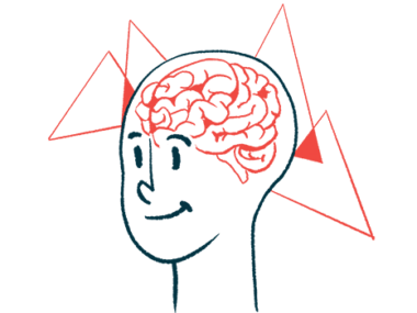 A person's head is seen with the human brain visible.