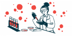 Illustration of a scientist in a lab.